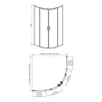 Душевой уголок Aquatek Ария AQ ARI RO 09020GM, 90 х 90 см, стекло прозрачное, профиль вороненая сталь, gunmetal