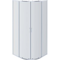Душевой уголок Aquatek 100 x 100 см, четверть круга, стекло прозрачное, профиль черный, AQ ARI RO 10020BL