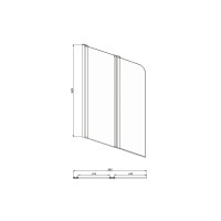 Шторка на ванну Aquatek Дельта AQ DEL SBA 08015GM, 80 см, стекло прозрачное, профиль оружейная сталь