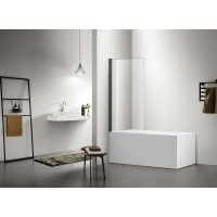 Шторка на ванну Aquatek Дельта AQ DEL SBA 08015GM, 80 см, стекло прозрачное, профиль оружейная сталь