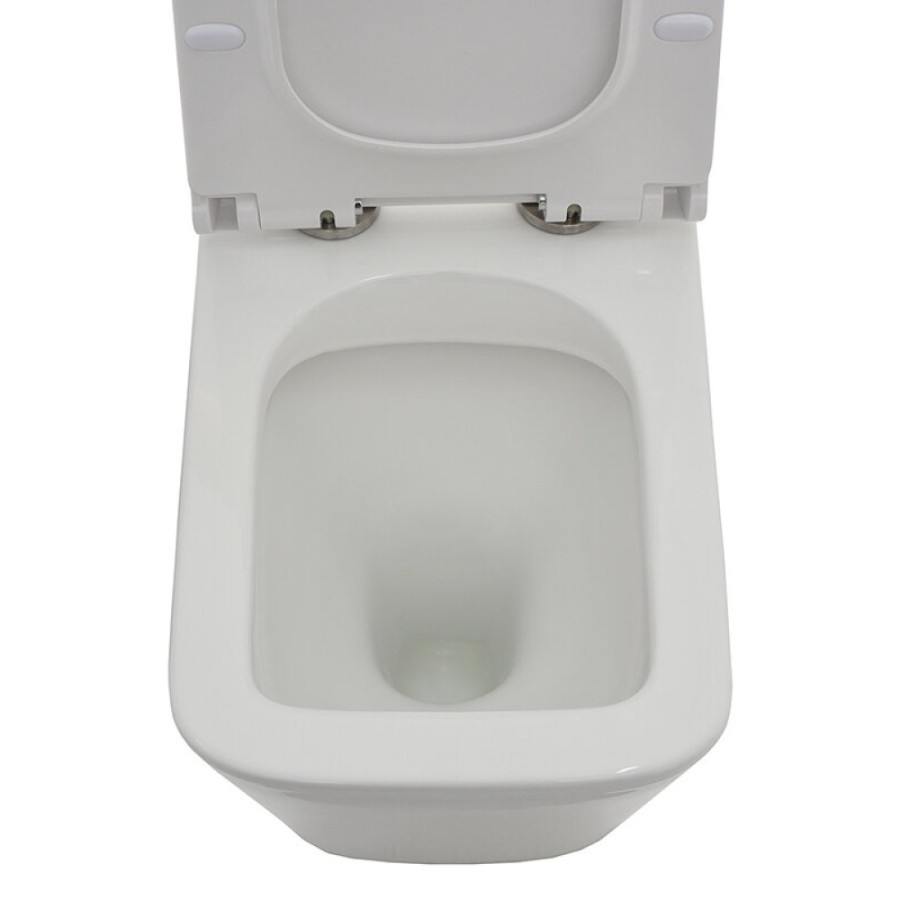 Унитаз-компакт AQUAme, безободковый, с сиденьем микролифт, цвет белый, AQM1003/AQM1101/AQM1204