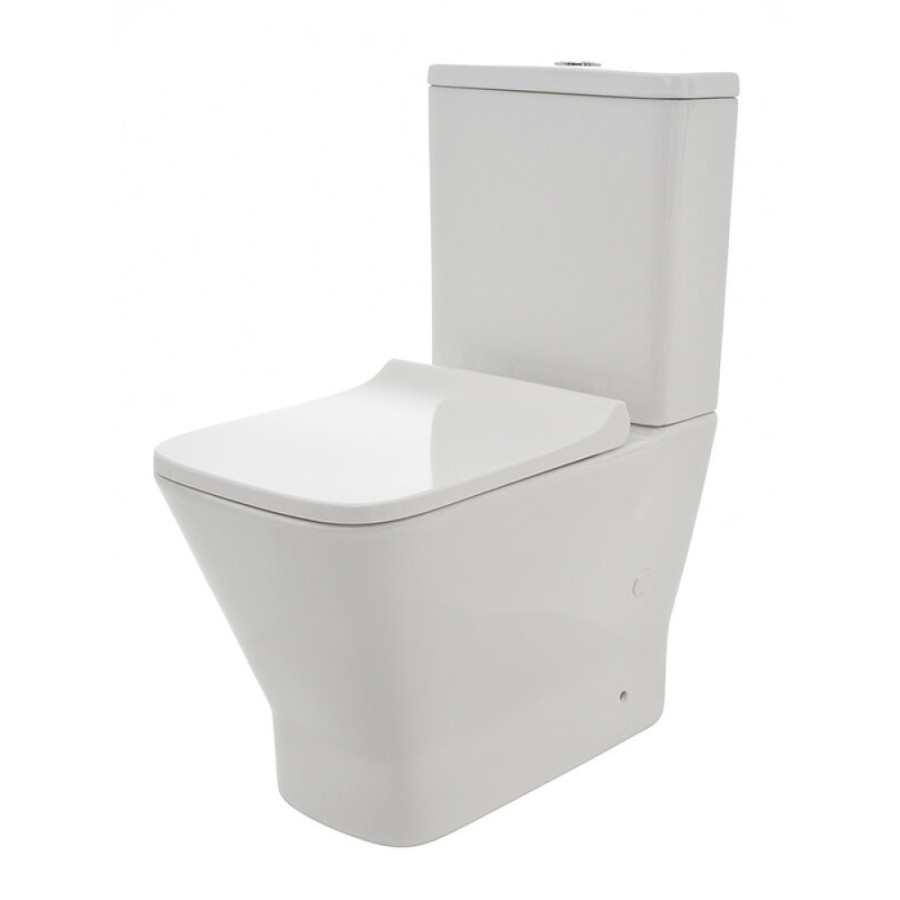 Унитаз-компакт AQUAme, безободковый, с сиденьем микролифт, цвет белый, AQM1005/AQM1102/AQM1205