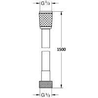 Душевой шланг Aquame AQM1500B, 150 см, пластиковый, цвет черный
