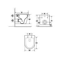 Унитаз подвесной Aquame, безободковый, сиденье с микролифтом, цвет белый, AQM2001