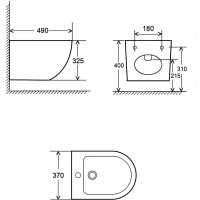 Биде подвесное Aquame, цвет черный матовый, AQM2102MB