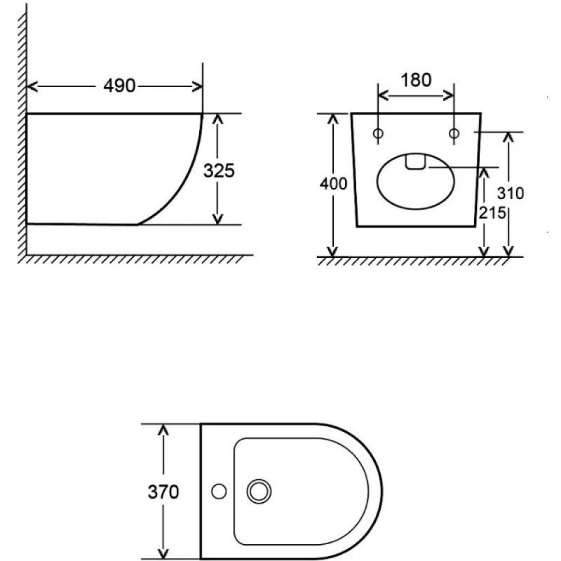 Биде подвесное Aquame, цвет черный матовый, AQM2102MB