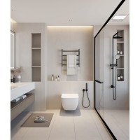 Полотенцесушитель электрический Aquame AQM3124GM, ширина 47 см, высота 47 см, диммер справа, цвет металл