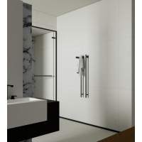 Полотенцесушитель электрический Aquame AQM3132GM, ширина 45 см, высота 100 см, диммер слева, цвет металл