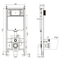 Инсталляция для подвесного унитаза Aquame AQM4003, синяя