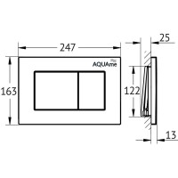 Клавиша смыва для инсталляции AQUAme AQM4102B, механическая, цвет черный