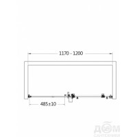 Душевая дверь Aquame, 120 см, стекло прозрачное, профиль хром, AQM4201F-12
