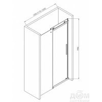 Душевая дверь Aquame, 120 см, стекло прозрачное, профиль хром, AQM4201F-12