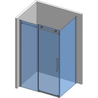 Душевая стенка Aquame, 80 см, стекло прозрачное, профиль хром, AQM4203F
