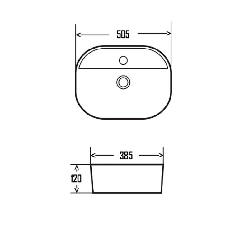 Раковина Aquame, накладная, 50 см, цвет белый глянцевый, AQM5002