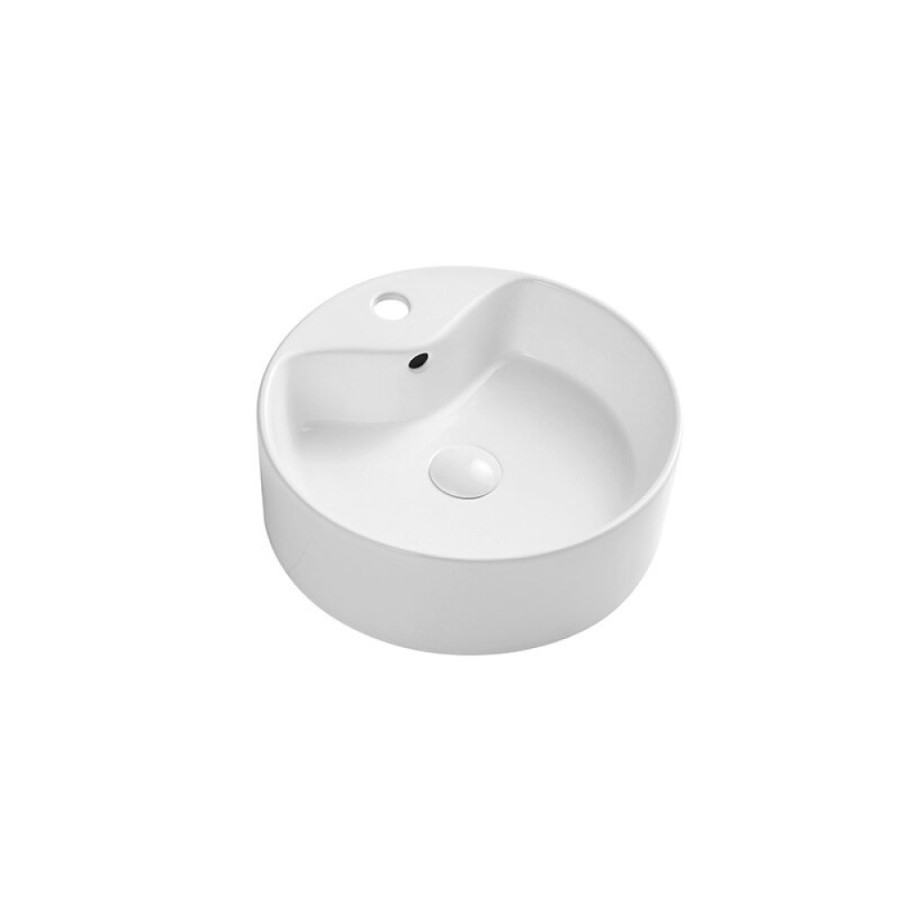 Раковина Aquame AQM5009, 40 см, накладная, с отверстием под смеситель, цвет белый