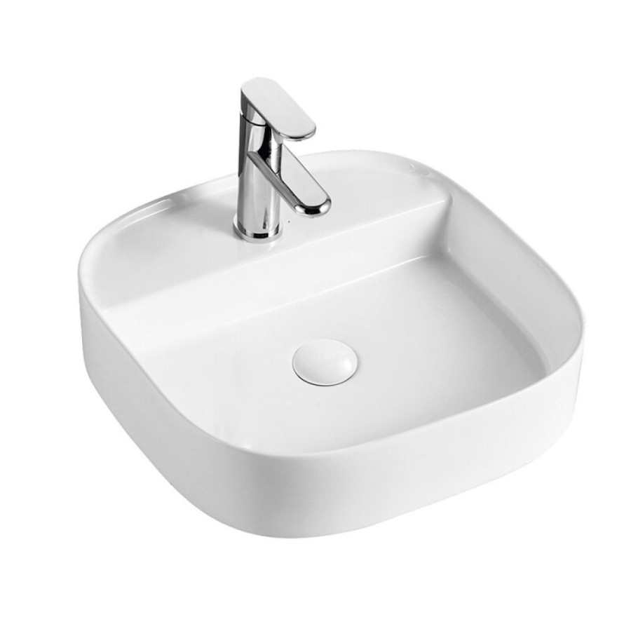 Раковина Aquame AQM5013, 50 см, накладная, с отверстием под смеситель, цвет белый