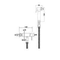 Гигиенический душ Aquame, AQM 6010OB, со смесителем, бронза