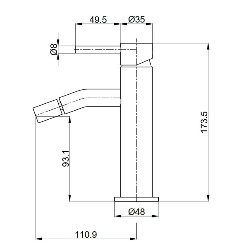 Смеситель Aquame Siena AQM6216GM, для биде, цвет gun metall