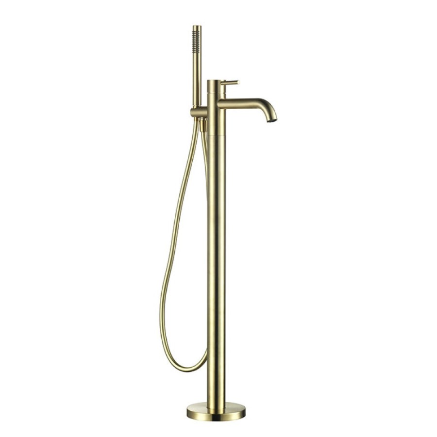 Смеситель для ванны Aquame Siena AQM6218BG, напольный, цвет золото шлифованное