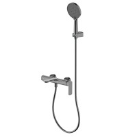 Смеситель Aquame Monza AQM6312GM, для ванны и душа, с душевым гарнитуром, gun metall