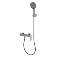 Смеситель Aquame Monza AQM6313GM, для душа, с душевым гарнитуром, вороненая сталь, gunmetal
