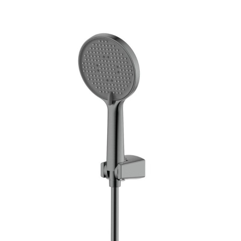 Смеситель Aquame Monza AQM6313GM, для душа, с душевым гарнитуром, вороненая сталь, gunmetal