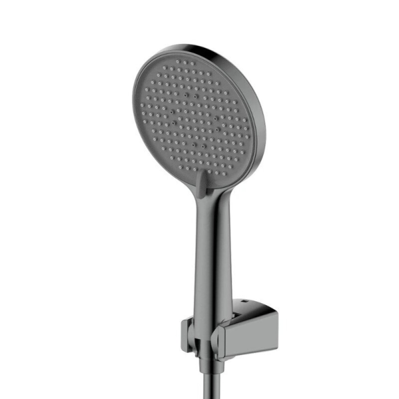 Смеситель Aquame Asti AQM6412GM, для ванны и душа, с душевым гарнитуром, вороненая сталь, gunmetal