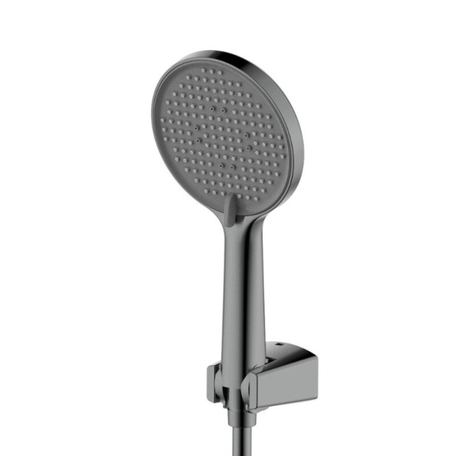 Смеситель Aquame Asti AQM6412GM, для ванны и душа, с душевым гарнитуром, вороненая сталь, gunmetal