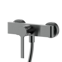 Смеситель Aquame Asti AQM6413GM, для душа, с душевым гарнитуром, вороненая сталь, gunmetal