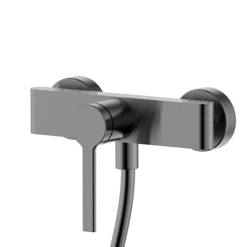 Смеситель Aquame Asti AQM6413GM, для душа, с душевым гарнитуром, вороненая сталь, gunmetal