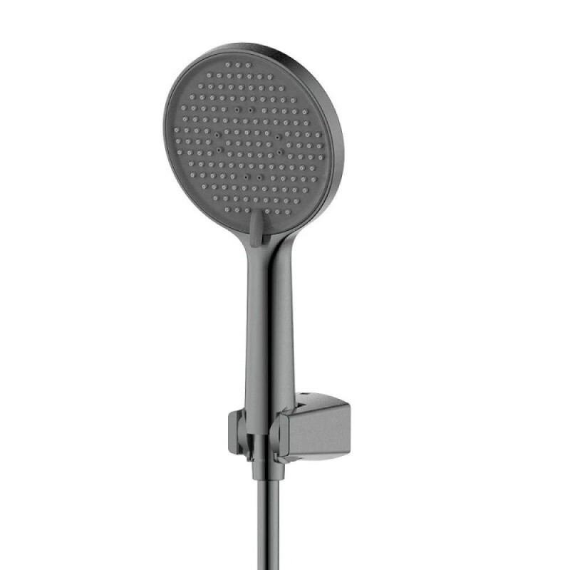 Смеситель Aquame Asti AQM6413GM, для душа, с душевым гарнитуром, вороненая сталь, gunmetal