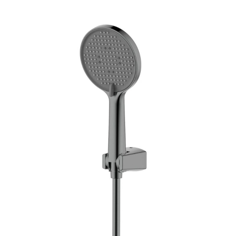 Смеситель Aquame Como AQM6512GM, для ванны и душа, с душевым гарнитуром, вороненая сталь, gunmetal