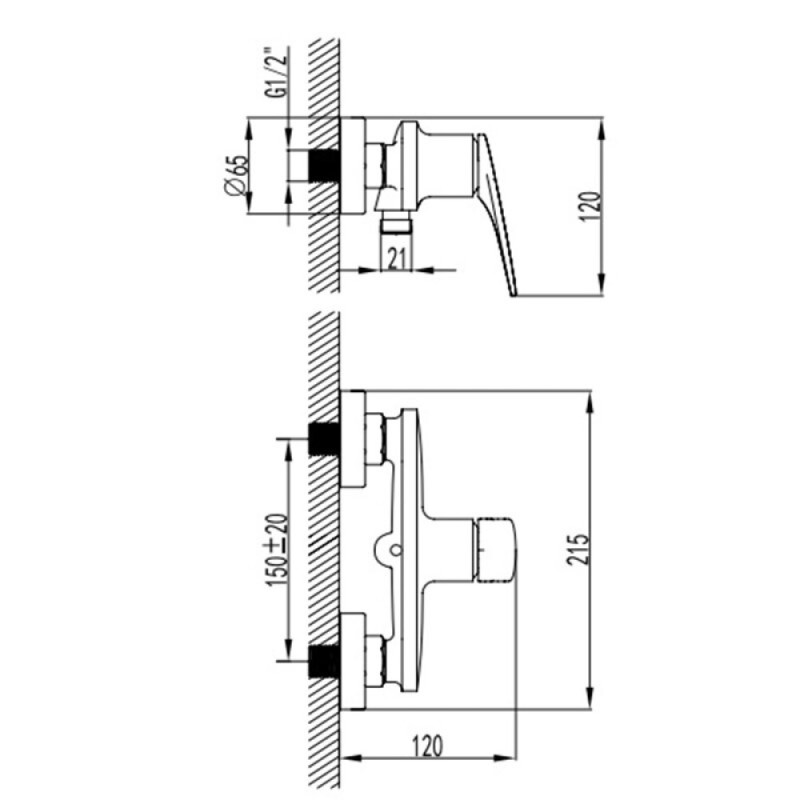 Смеситель для ванны и душа Aquame Imola AQM6712BG, с душевым гарнитуром, цвет золото шлифованное