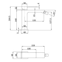 Смеситель для биде Aquame Savona AQM6816MB, цвет черный матовый