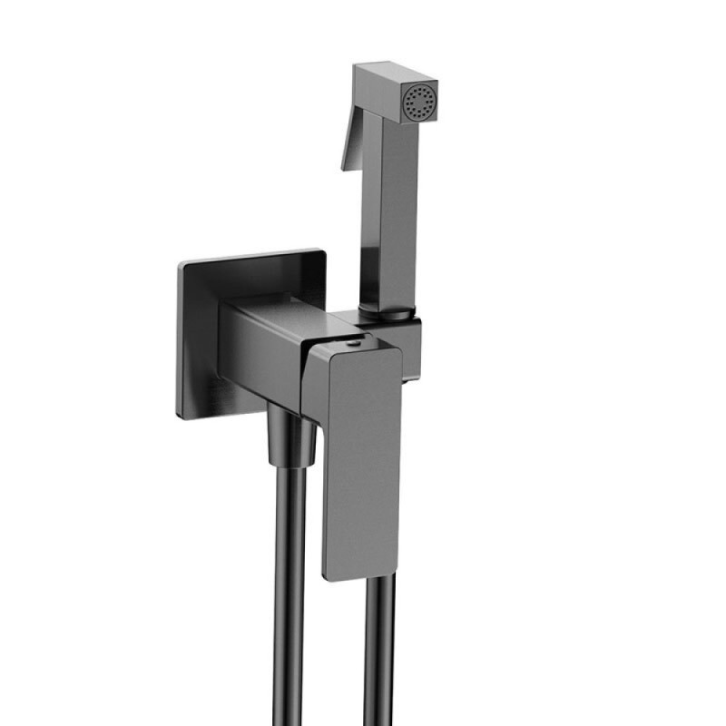 Гигиенический душ Aquame Savona AQM6817GM, со смесителем, gun metall
