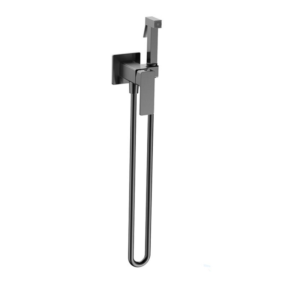 Гигиенический душ Aquame Savona AQM6817GM, со смесителем, gun metall