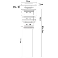 Донный клапан Aquame с переливом, цвет хром, AQM7001-1