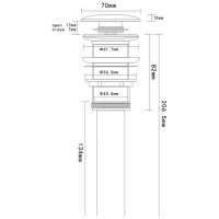 Донный клапан Aquame без перелива, цвет светло-серый матовый, AQM7002-0MFG