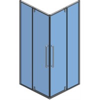 Душевой уголок Aquame, 90 х 90 см, стекло прозрачное, профиль черный матовый, AQM7102-2-9