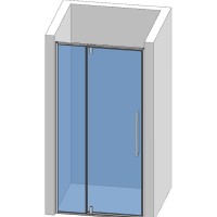 Душевая дверь Aquame, 120 см, стекло прозрачное, профиль хром, AQM7108-12