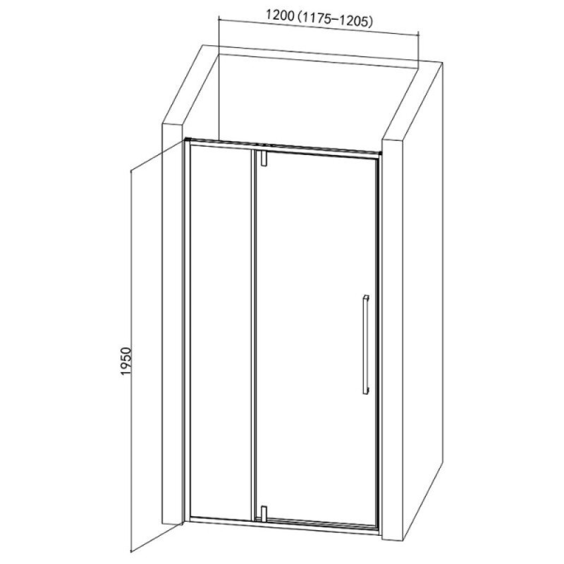 Душевая дверь Aquame, 120 см, стекло прозрачное, профиль хром, AQM7108-12