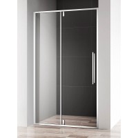 Душевая дверь Aquame, 120 см, стекло прозрачное, профиль хром, AQM7108-12