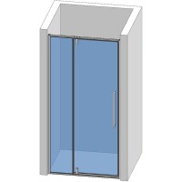 Душевая дверь Aquame, 90 см, стекло прозрачное, профиль черный матовый, AQM7108-2-9