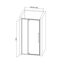 Душевая дверь Aquame, 90 см, стекло прозрачное, профиль хром, AQM7108-9