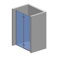 Душевая дверь Aquame AQM7408-2-12, 120 см, стекло прозрачное, профиль черный матовый