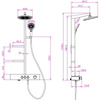 Душевая система Aquame с термостатом, цвет белый матовый, AQM8005W