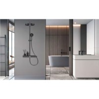 Душевая система Aquame, AQM8010B, с каскадным изливом, цвет черный
