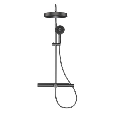 Душевая система Aquame, AQM8010B, с каскадным изливом, цвет черный