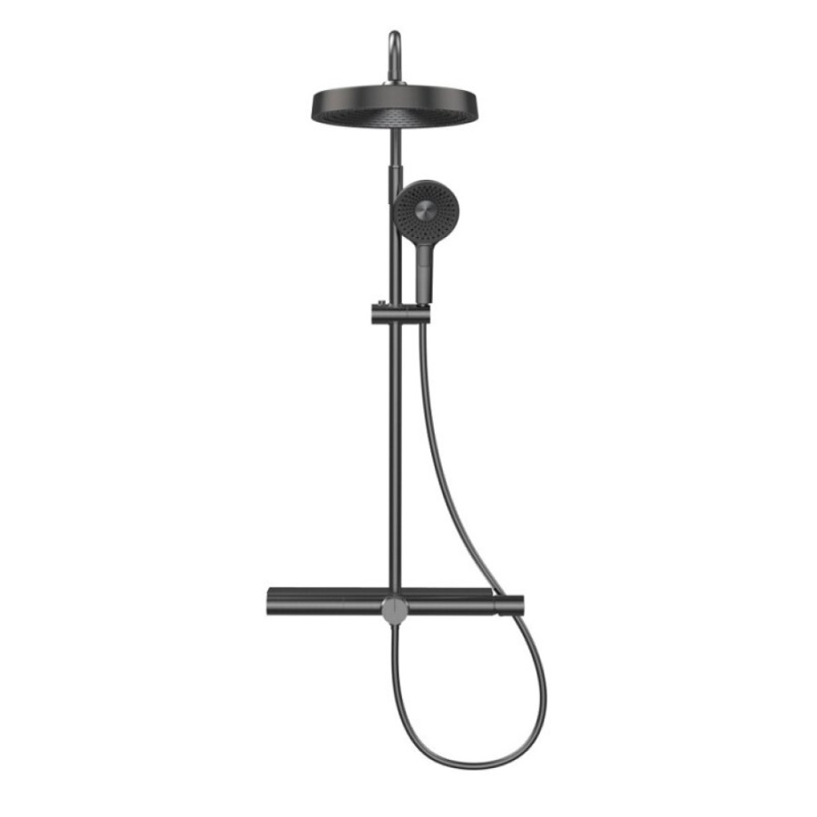 Душевая система Aquame, AQM8010B, с каскадным изливом, цвет черный