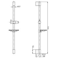 Душевая штанга Aquame AQM8203B, 72 см, цвет черный